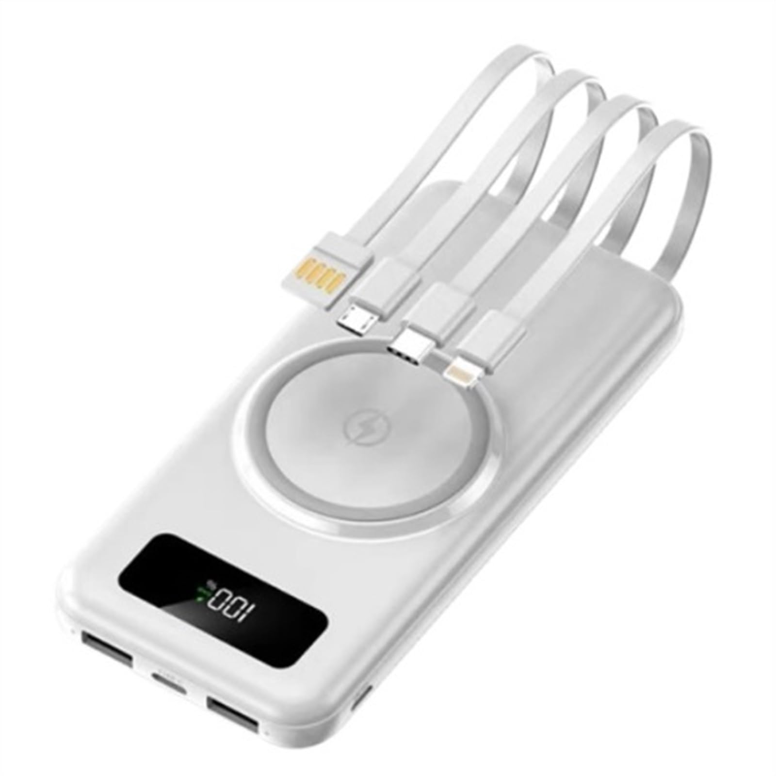 Batterie Externe 4 en 1 avec Charge Ultra Rapide de 10 000 MAH, Charge sans Fil avec Chargeur de Batterie Externe Mobile à 4 Fils (Size : 20000MAH-02)