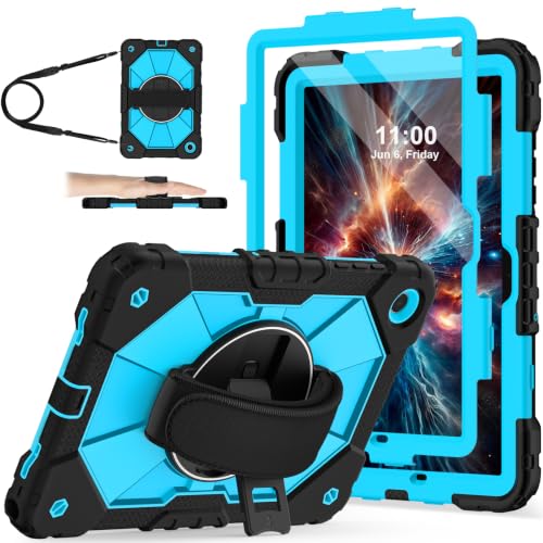 Image of Nitupai for Galaxy Tab A11 Plus /A11+ Case 2025 Galaxy Tab A9+ Case 2023 11 inch | Rugged Samsung A11+ Tablet Cover with 360 Rotating Stand Hand Strap Shoulder Strap Screen Protector, Black Blue