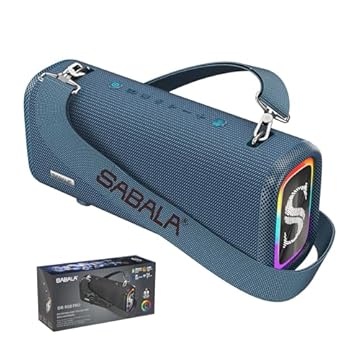 SABALA DR-908 Caixa de som - 2024 Modelo Mais Recente - 20800mAh 120w Subwoofer Bluetooth5.3 IPX5 RGB 24H USB (Azul)