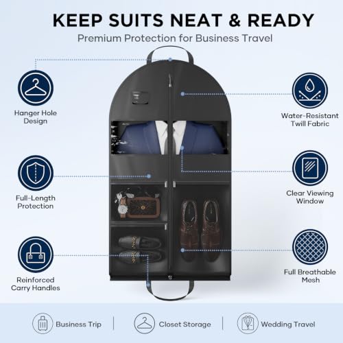 Image of OlarHike Compression Packing Cube Garment Bag for Travel Essentials(Black)