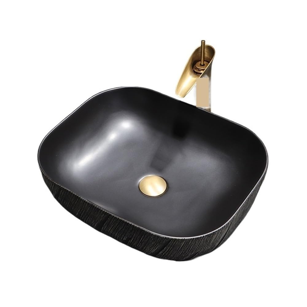 Kx9lb8d One Color Bathroom Vessel Sink Retro Small Wash Bowl Above Counter Basin Vessel Porcelain Ceramic Bathroom Sink Vanity Basin