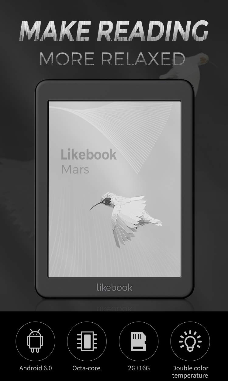 Likebook Mars e-Reader 7.8” Amazon.com: Likebook Mars E-Reader, 7.8' pantalla táctil