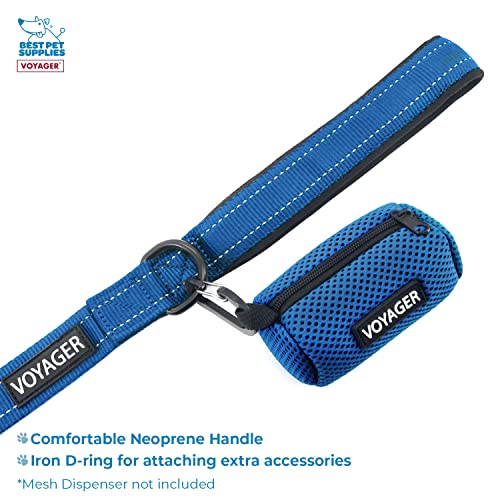 Image of Best Pet Supplies Voyager Step-in Lock Pet Harness w Reflective Pet Leash Combo Set with Neoprene Handle 5ft - Supports Small, Medium and Large Breed Puppies /Cats - Royal Blue, XXXS