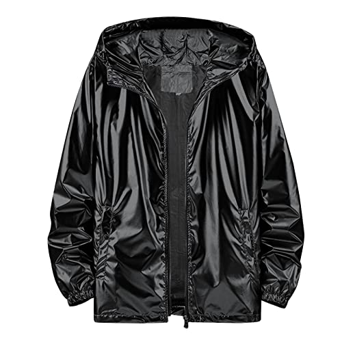 ジャケット・アウター roughlow effortless long jaket(black) Men's Reflective Trench Jacket Windbreaker Jackets with Hood