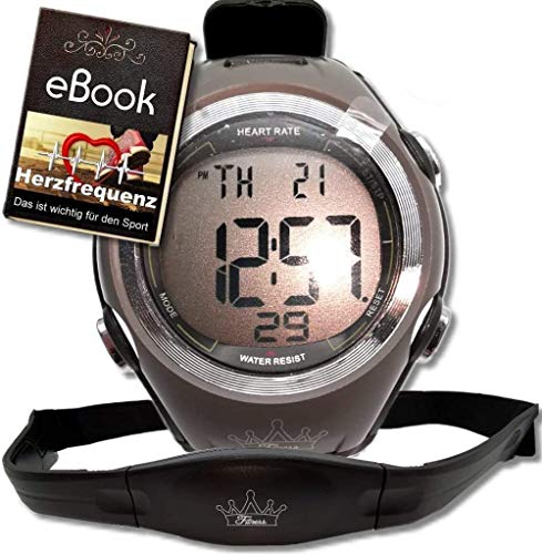 Fitness Princeu00a9 Heartbeat Puls-Uhr mit Brustgurt Herzfrequenz-Messung & Fitnesstudios ANT Trainingsbereich, Kalorienverbrauch Fettverbrennung Sportuhr Wasserdicht (Schwimmen)