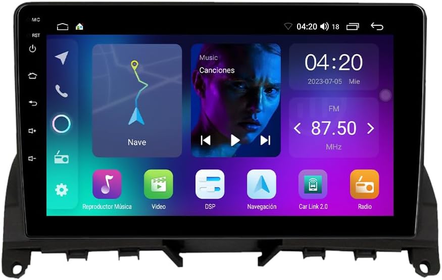 FELLOSTAR Android Car Stereo Radio for Mercedes Benz C-Class W204 S204 2006-2011 Built in Apple CarPlay Android Auto GPS Navigation WiFi Head Unit Touchscreen Display (4-Core 2+32GB)