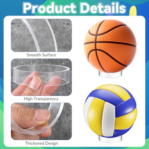 6 Stück Acryl Ballhalter, 6,5 Cm Klar Ring Kugel Kugel Stand Rund Kunststoff Fußball Ring Ständer Acryl Rund Display Sockel Staffelei Ballständer, Ballhalter Für Die Darstellung Basketball Volleyball