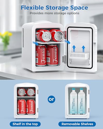 Image of Electactic 4L /6 Cans Mini Fridge, Skincare Fridge for Bedroom