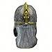 MILERUN Viking Style Anglo-Saxon Helmet Latex Costume Sutton Hoo Inspired, Medieval Cosplay, Adjustable for LARP