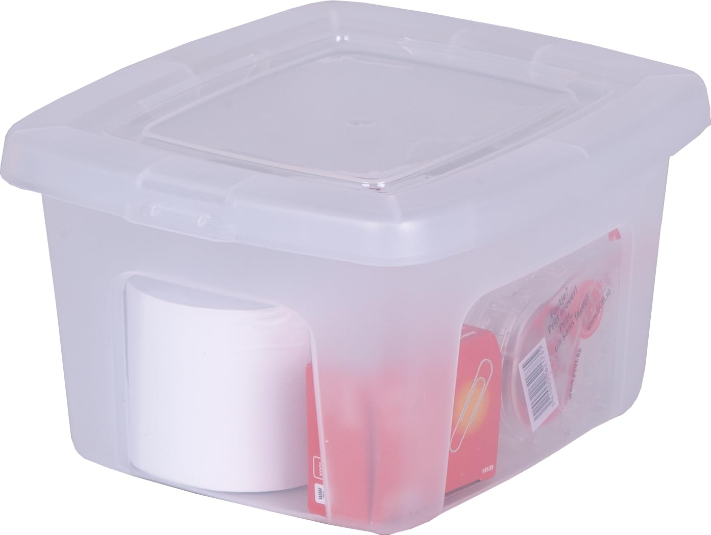 Iris Ohyama, kleine Plastic opbergdozen met gebogen deksel en