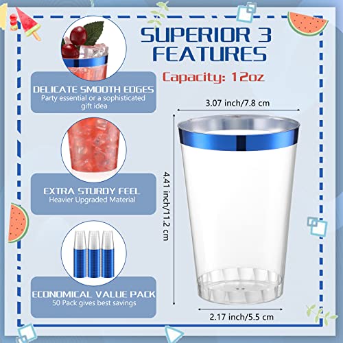 50 vasos desechables de plástico transparente para fiestas, bodas, cumpleaños, eventos, ideal para vino, café, cócteles, bebidas