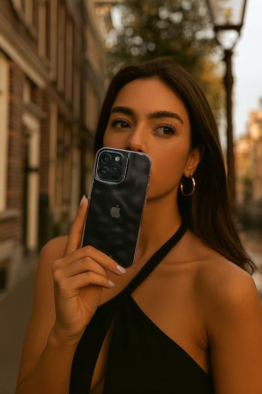 Image of COVERLY PC Ombre Holographic for iPhone 15 Case,Luxury Rainbow Gradient Lens Cover [Compatible with Mag-Safe] Shockproof Sparkly Cute Women Girl Protective Case Cover Case for iPhone 15,Black Glitter