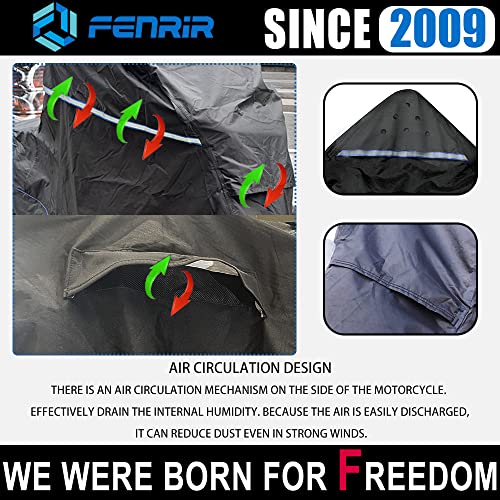 Fenrir 111" Inch 420D Trike Motorcycle Cover Waterproof Outdoor Storage Exhaust Pipe Anti-Scalding Antenna Hole For Freewheeler Tri Glide Ultra Cvo Tri Glide Trike Goldwing Trike Roadmaster #TOP5