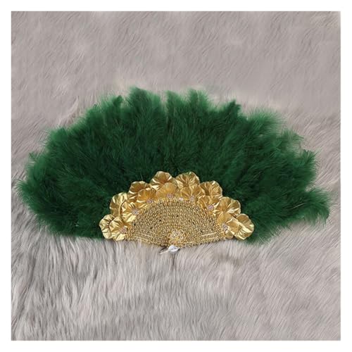 Abanico de mano plumas avestruz densas que no se desarman en bailes y bodas 2