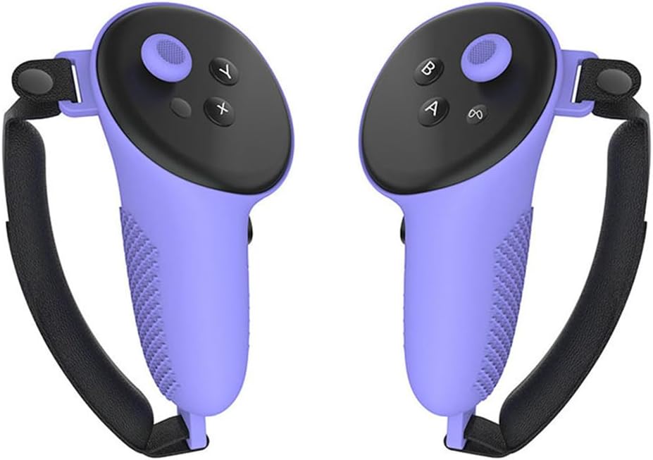 Silicone Cover Set Compatible with Oculus/Meta Quest 3, VR Accessories Protective Cover Includes Controller Grips, Front Shell Headset Cover and Face Cover, Lens Protector, Gift for Christmas (Pink)
