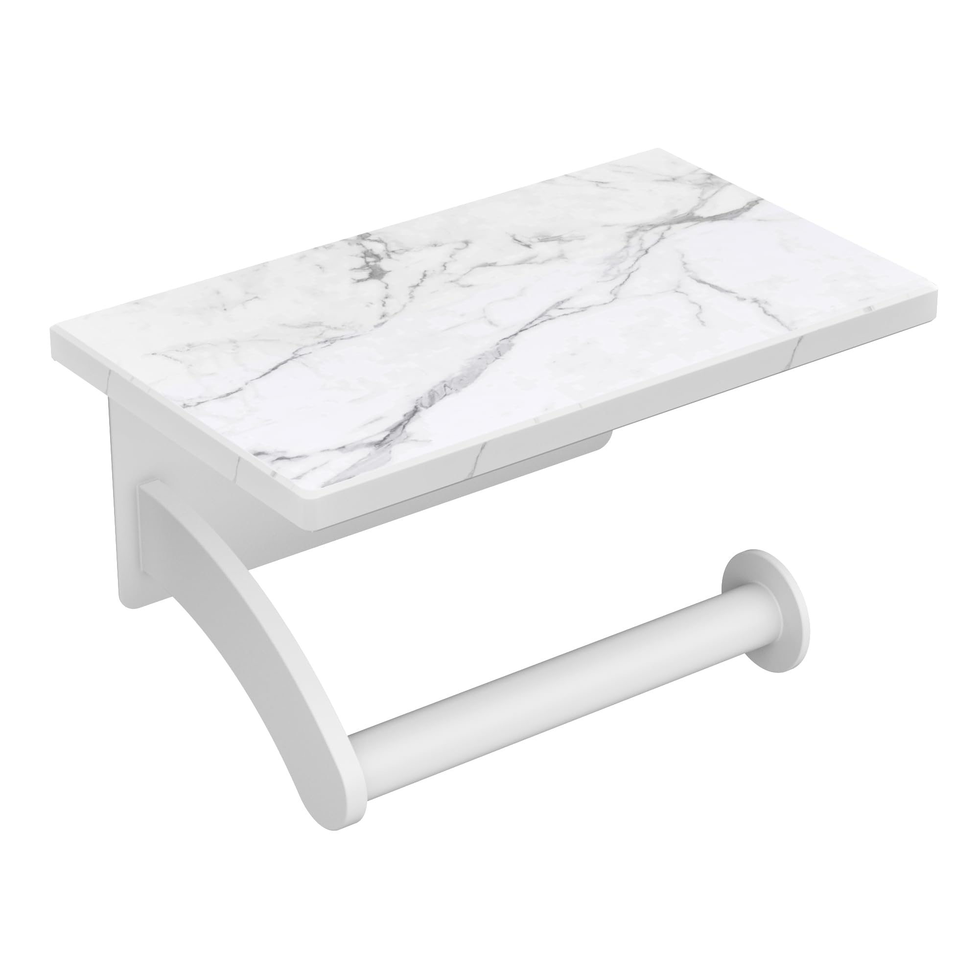FORIOUS Toilet Paper Holder with Shelf, Natural Marble, Commercial — Amazon image 12
