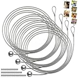 4 Stück Fotodrahtseil mit 48 Magneten, Fotoseil Fotoleine Fotos Aufhängen Fotowand Fotoleine Fotogirlande Bilder Aufhängen Schnur, 2M x 1,2 mm