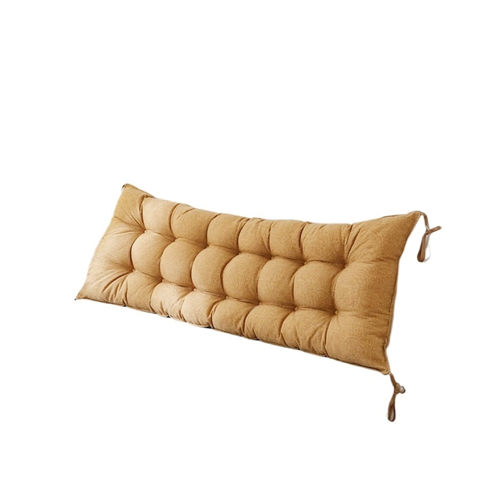 GSXLZ Headboard Pillow Rectangular Headboard Reading Body Pillow Chair Bedside Lumbar Chair reading pillow Wedge Backrest Pillow Household Decor(Wheat yellow,120x50cm)