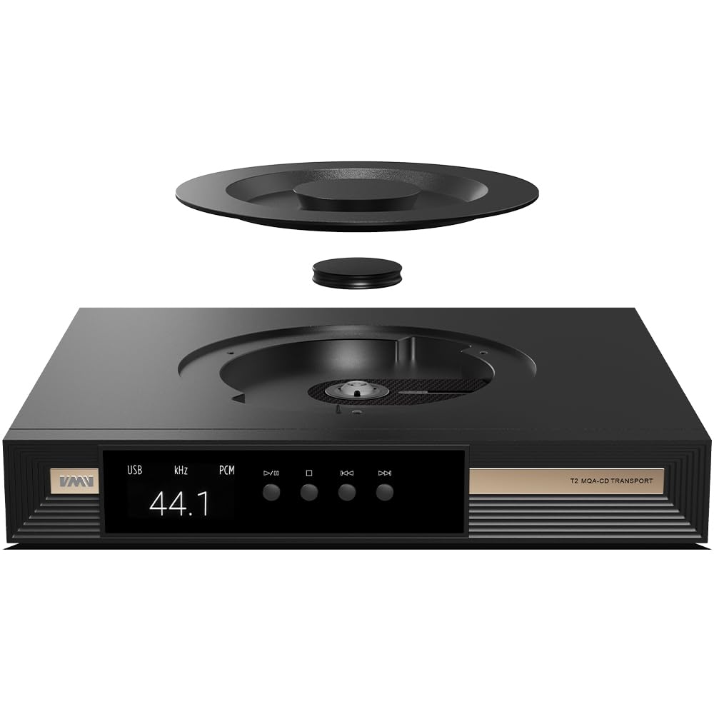 S.M.S.L V.M.V T2 MQA-CD Player Hi-Res USB DAC High-End Bluetooth Digital Signal Clock Re-lay, Hi-End Class CD Program Flagship DAC, Clock Input and Output, 32bit/768kHz DSD512 with Remote Control