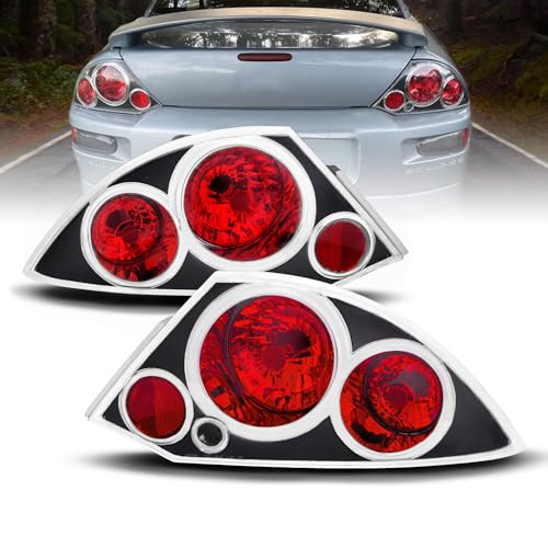 Black Replacement Brake Taillights Set For 2000-2005 Mitsubishi Eclipse - Passenger and Driver Side product thumbnail 2