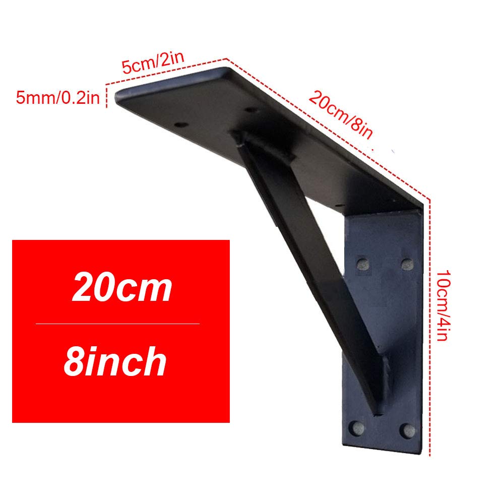Soportes para estantes de alta resistencia, soportes flotantes para estantes, soportes de pared triangulares para trípode, soportes de encimera de hierro de metal industrial negro, fuertes y resistent