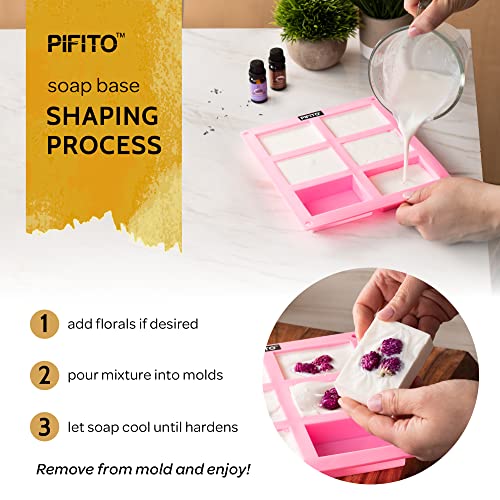 Pifito Melt And Pour Soap Base Sampler (7 Lbs) │ Jojoba Oil, Sweet Almond Oil, Mango Butter, Apricot Kernel Oil, Grapeseed Oil, Oatmeal, Clear (1Lb Ea) │ Glycerin Soap Making Supplies #TOP5