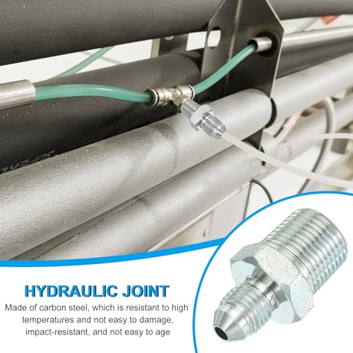 Image of PATIKIL Pipe Adapter Connector 7 /16 inch Male 74 Flare JIC x 3 /8 inch Male R Pipe Fitting Oil Feed Restrictor Fitting Hydraulic Connector for Oil Steam Water Pipelines System