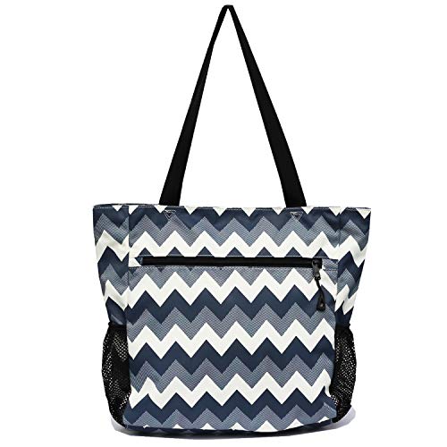 Esvan Original Floral Water Resistant Tote Bag Large Shoulder Bag With Multi Pockets For Gym Hiking Picnic Travel Beach Daily Bags (Gray Wave) #TOP3