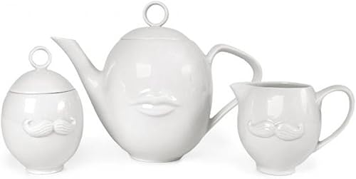 Miniatura 2 de Jonathan Adler Muse - Tetera reversible, 9.75 pulgadas de ancho, 5 pulgadas de profundidad, 8 pulgadas de alto, color blanco