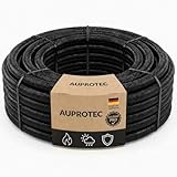 AUPROTEC 2 m Tubo Corrugado ranurado, Ø Interior 10 mm I Polipropileno Resistente a los Rayos UV y al Calor I Manguera Flexible como protección de Cables para Uso Exterior e Interior I Negro