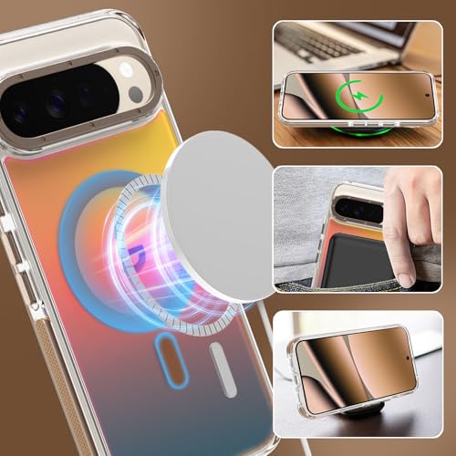 Image of Magnetic Case for Google Pixel 10 Pro XL [Compatible with Magsafe] [Cute Fashion Fluorescent Design] Shockproof Slim Translucent Matte Case for Pixel 10 Pro XL 6.8 inch, Desert