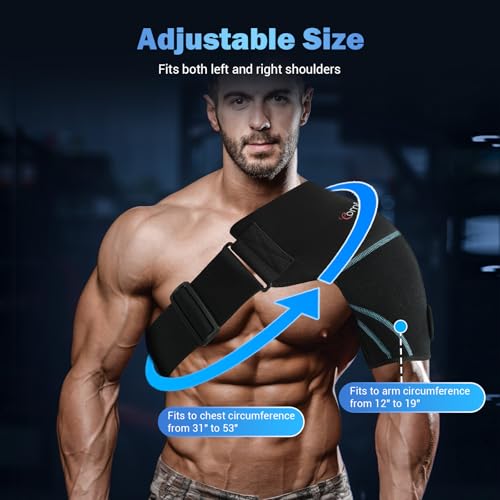 Image of Comfytemp Shoulder Ice Pack Wrap, Rotator Cuff Shoulder Brace Cold Therapy | FSA Eligible HSA, Shoulder Brace for Men Women, Shoulder Compression Sleeve, Reusable Gel Ice Packs for Injuries