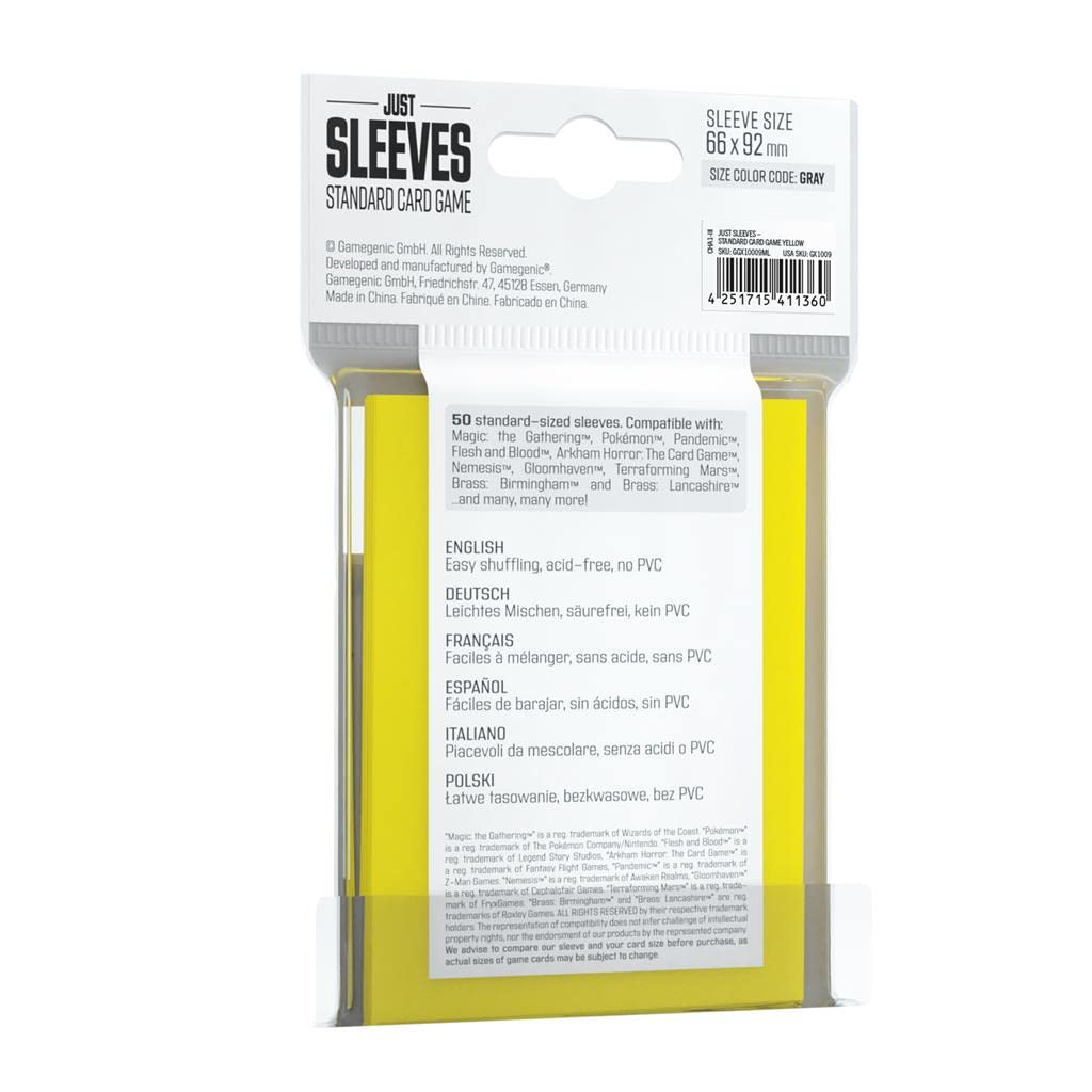 Gamegenic Just Sleeves | Pack of 50 Standard Card Sleeves for Board Game  and Card Games