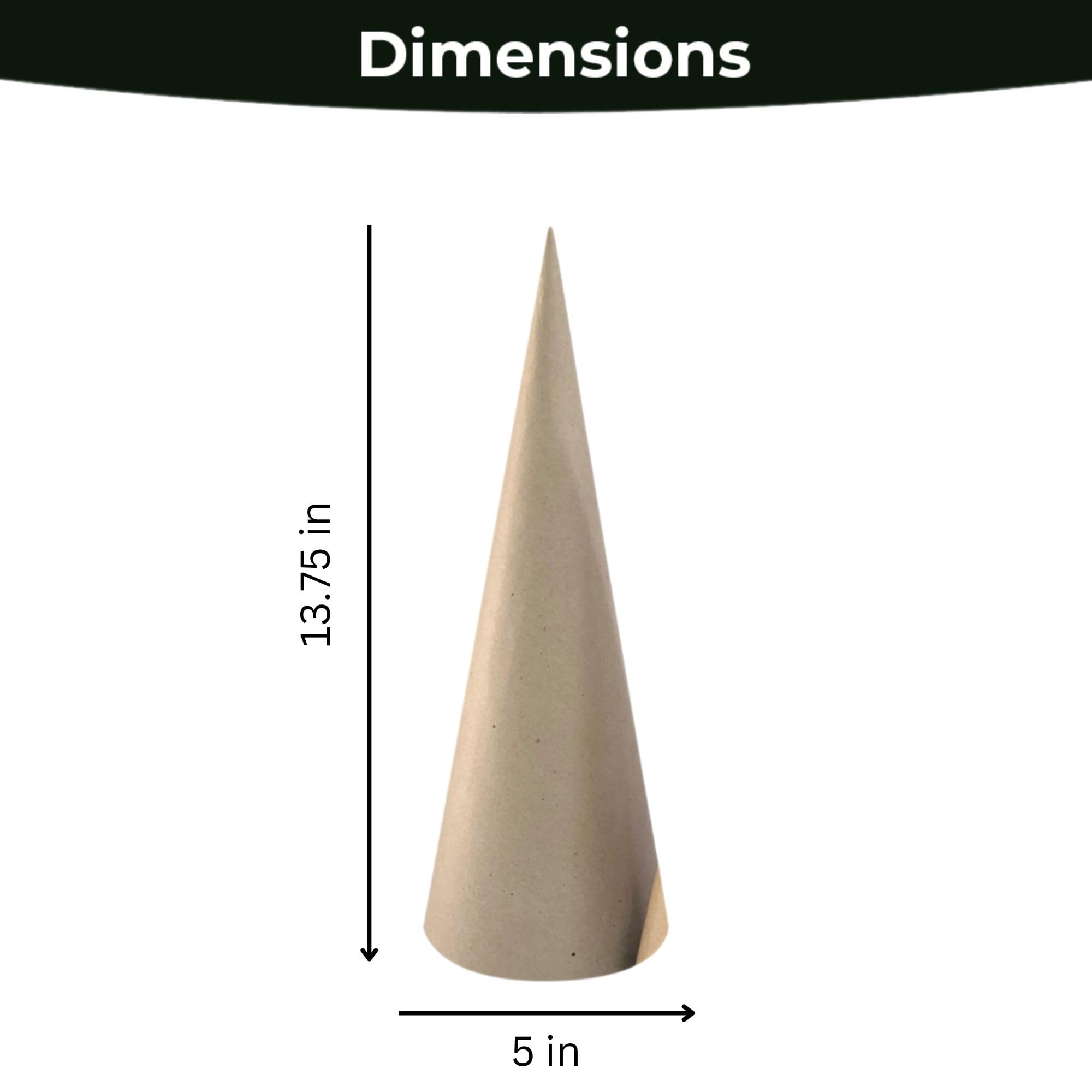 Paper Mache Cones Bulk Set Large Quantity- 13.75 x 5 Inches (500)