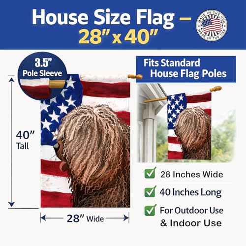 Drapeau Chien d'eau espagnol résistant à la décoloration pour extérieur
