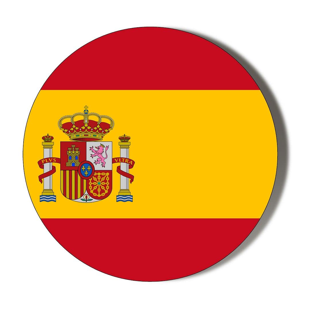 Gift Insanity White Spanish Flag 38Mm Round Fridge Magnet