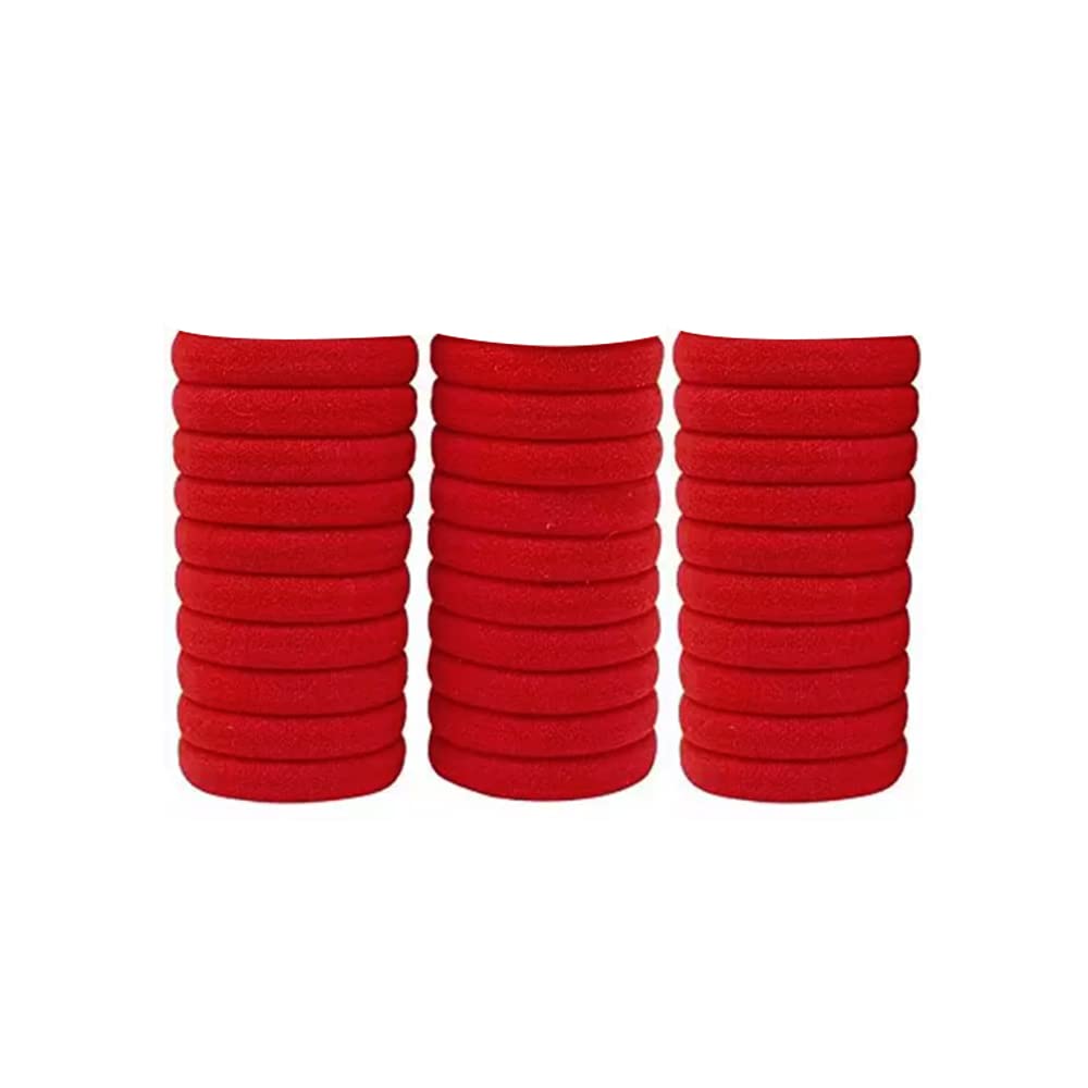 Daily use Ponytailers Hair Ties Elastic Rubberband Soft & Strong No Metal 1.4cm Thick for Women/Girls (Pack of 30)-image-15
