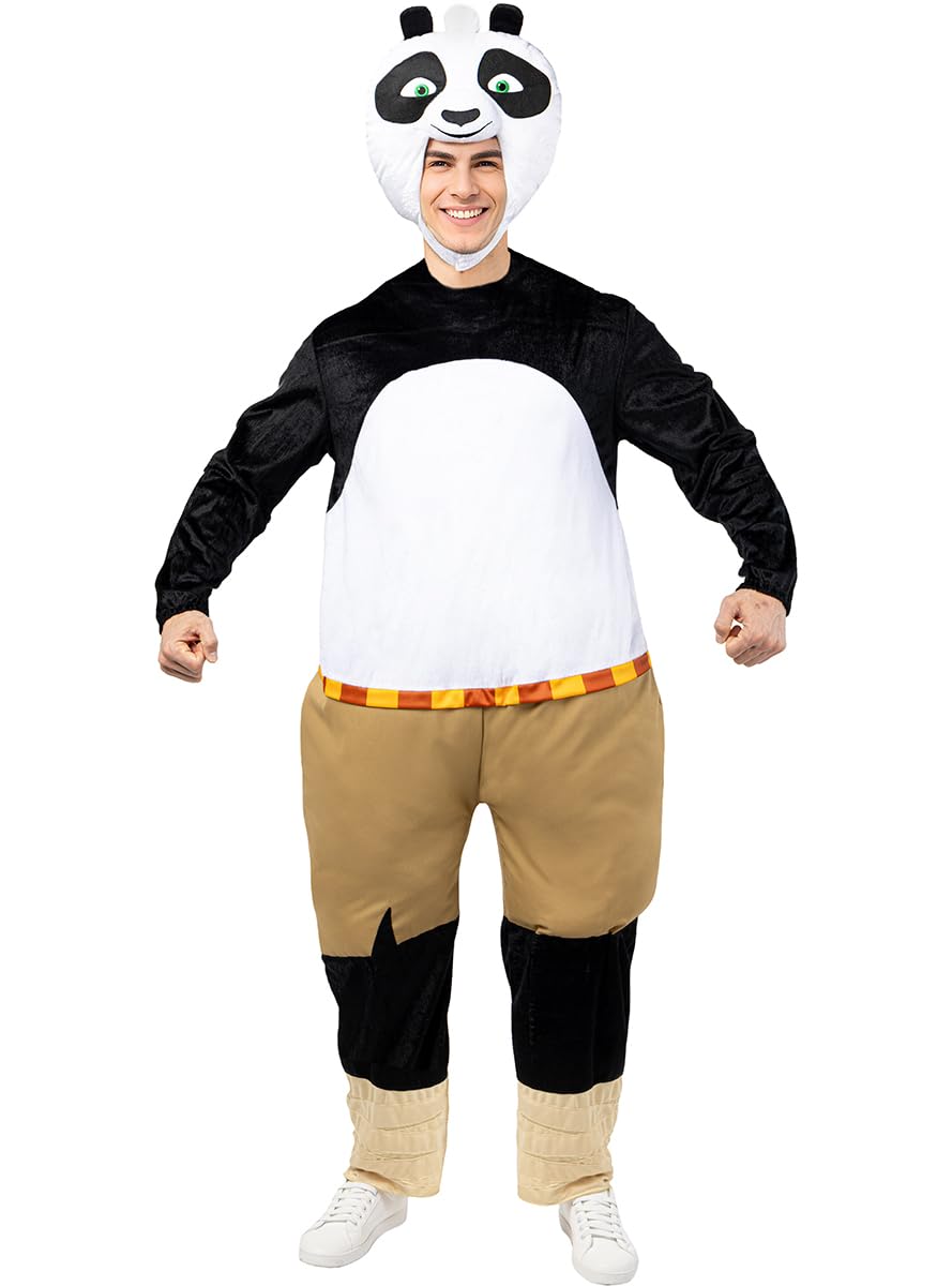 Funidelia | Disfraz de Kung Fu Panda para hombre y mujer Dibujos Animados, Películas & Series - Disfraz para adultos y divertidos accesorios para Fiestas, Carnaval y Halloween - Talla XXL - Blanco