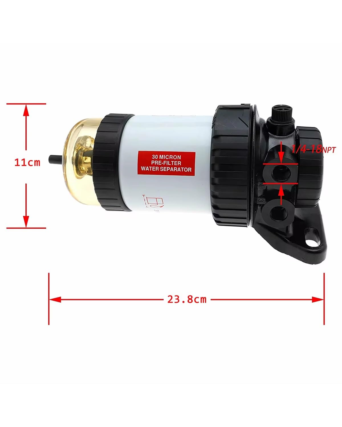 Para Conjunto De Filtro De Combustible FM100 Series 3780931M1 30 Micras | Reemplaza a BF7783-D, incluye 2 accesorios y 2 enchufes.