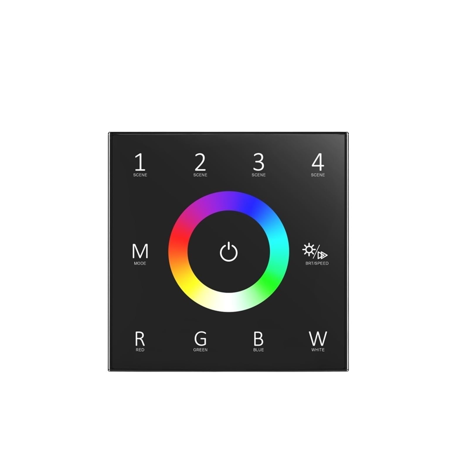 Variateur LED tactile 2.4G avec façade en verre pour intensité variable 12V-24V