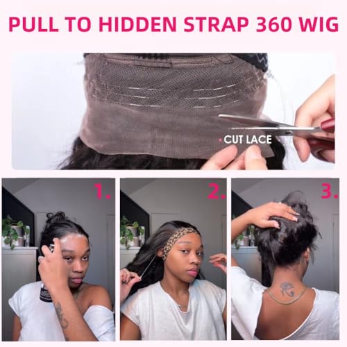 drawstring body wave lace front wigs human hair pre plucked 360 hd full invisible strap glueless frontal lace wig 180 density for women 28 inches