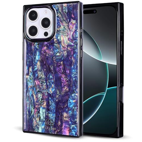 Image of COCOMII Rectangle for iPhone 16 Pro Max Case, Milky Way Abalone Shell