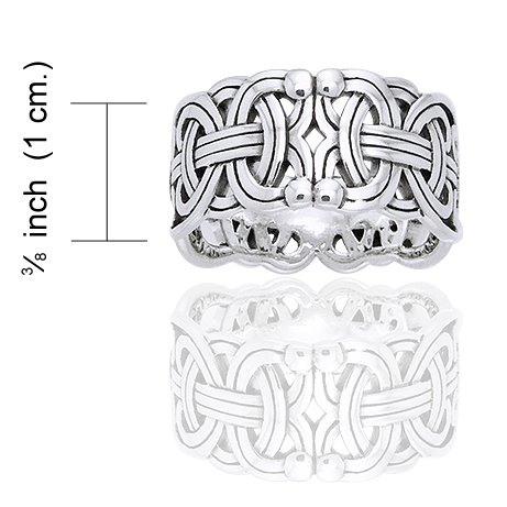 Viking Braided Wedding Band Borre Knot Norse Celtic 10mm Sterling Silver Ring(Sizes 4,5,6,7,8,9,10,11,12,13,14,15)2