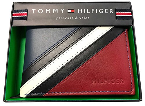 Tommy Hilfiger Passcase and Valet Bifold Wallet-Red/Navy/White2