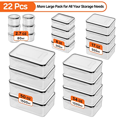 44-PCS-Food-Storage-Container-with-Lid-22-Lids-22-Containers-Airtight-Leakproof-Plastic-Kitchen-Organization-Set-Reusable-MicrowaveFreezerDishwasher-Safe-Meal-Prep-Container-with-Label-Pen