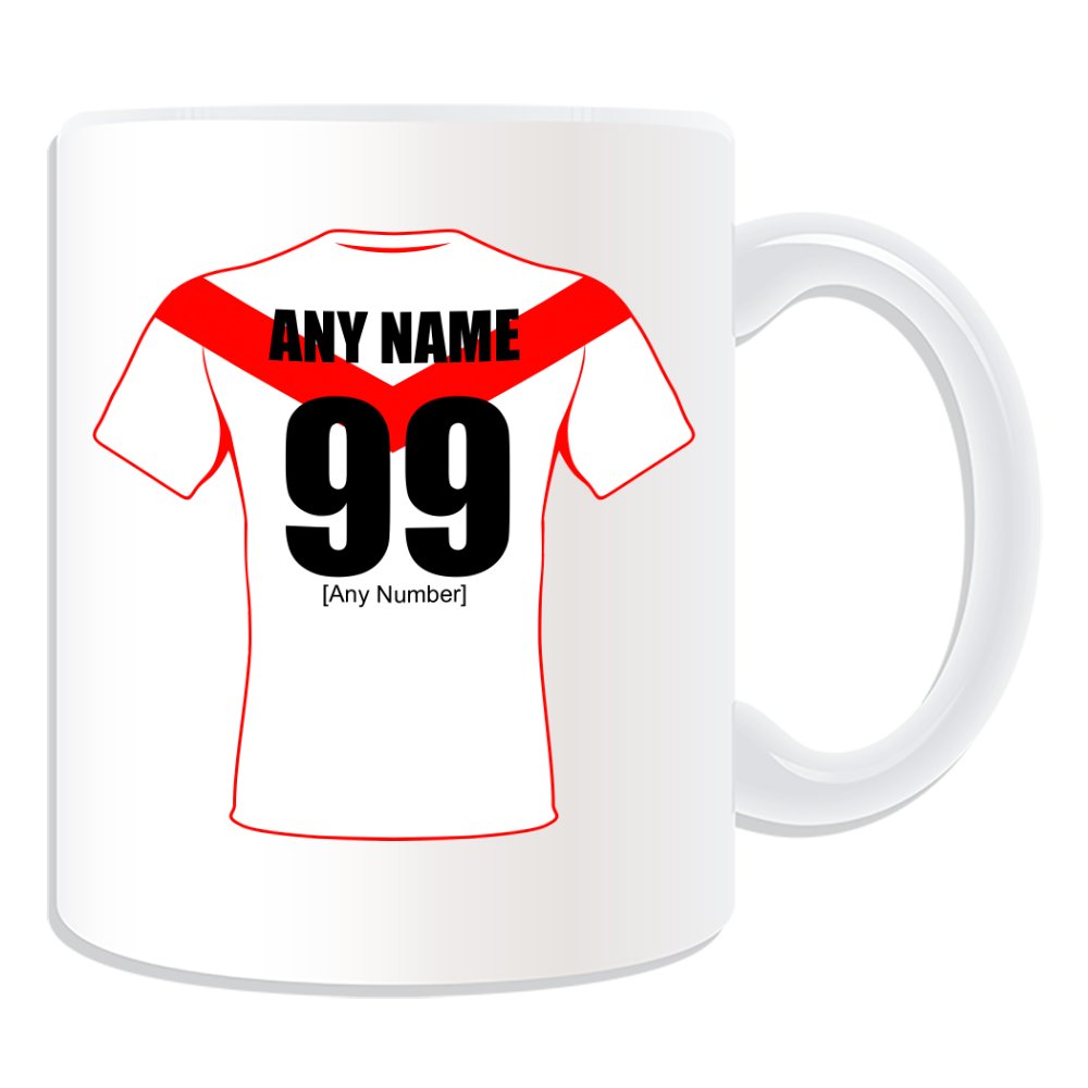 Cadeau Personnalisé – Saint Helens Tasse (Rugby Ligue Design Club Thème, Couleur) – N'importe Quel Nom/Message Sur Votre Mug Unique – St La Saints