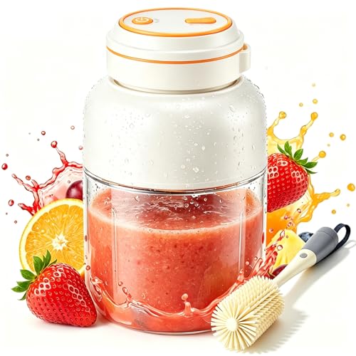 Image of 2026 Upgraded Portable Wireless Juicer Cup, 28 /45 Oz Cordless Electric Juicer Blender with 38 Blades, Leakproof Rechargeable USB-C Personal Blender for Ice Crushing Shakes Smoothies (White-45 Oz)