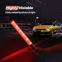Vista 3 de Bastones de tráfico, bastones de control de tráfico, bastones de luz, bastones de señal para estacionamiento y aeropuertos, 16 pulgadas, 2