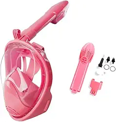 Máscara de Mergulho Full Face Infantil com Suporte para Câmera Ação, Mascara Snorkel Profissional Antiembaçante para Crianças, Presentes do Dia das Crianças.