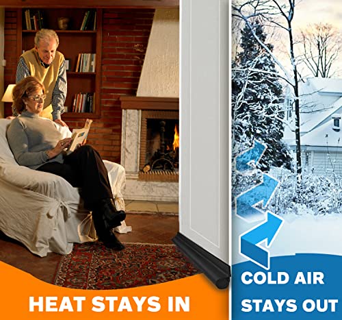 Maxtid Adjustable Door Draft Stopper 36 Inch Black Door Noise Blocker Seal Strip Front Sound Proof Draft Blocker For All Doors #TOP1